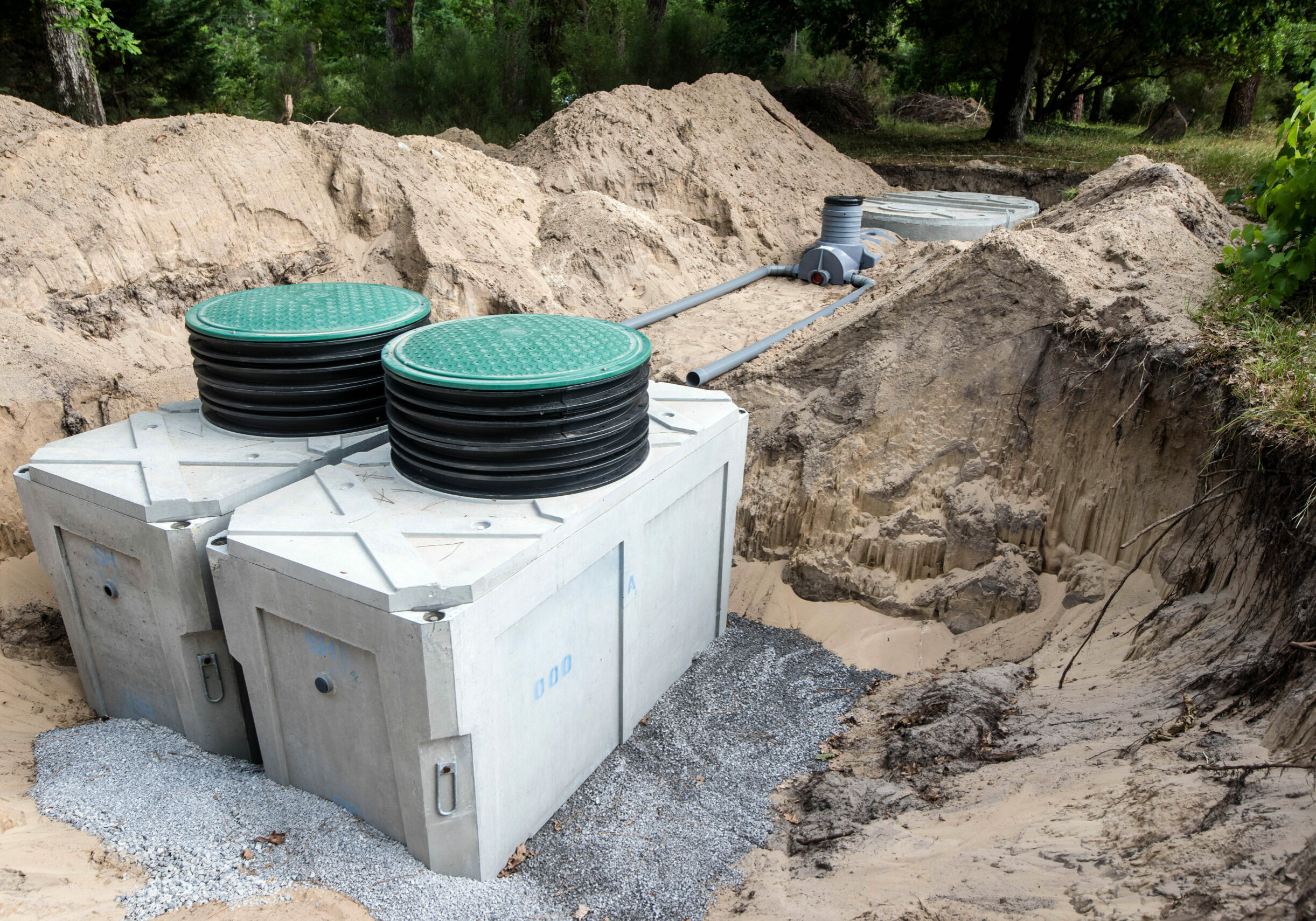 installation of a micro sewage treatment plant in a private home